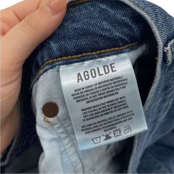 AGOLDE Denim Toni Mid Rise Straight in Stratosphere Distressed Women's - Picture 5 of 7